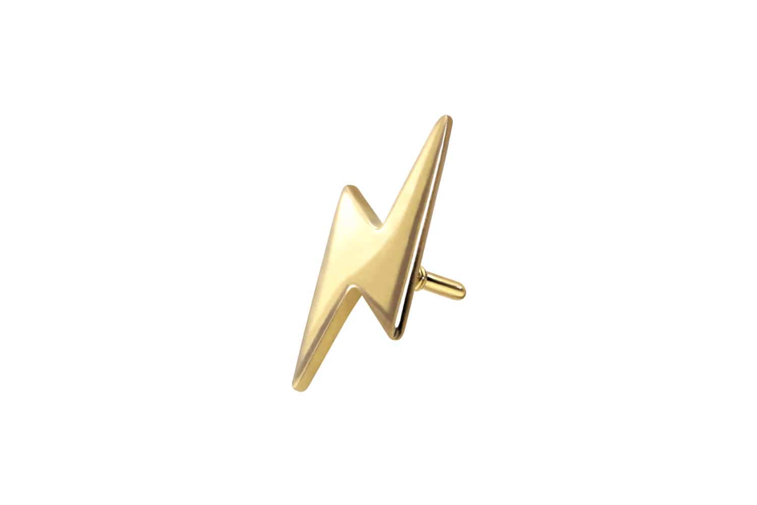 14 Karat Gold Schraubaufsatz mit Außengewinde BLITZ von Piercingline